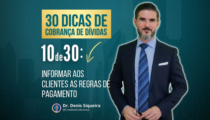 Informar aos clientes as regras de pagamento
