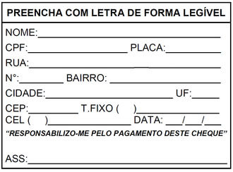 Carimbo no verso do cheque
